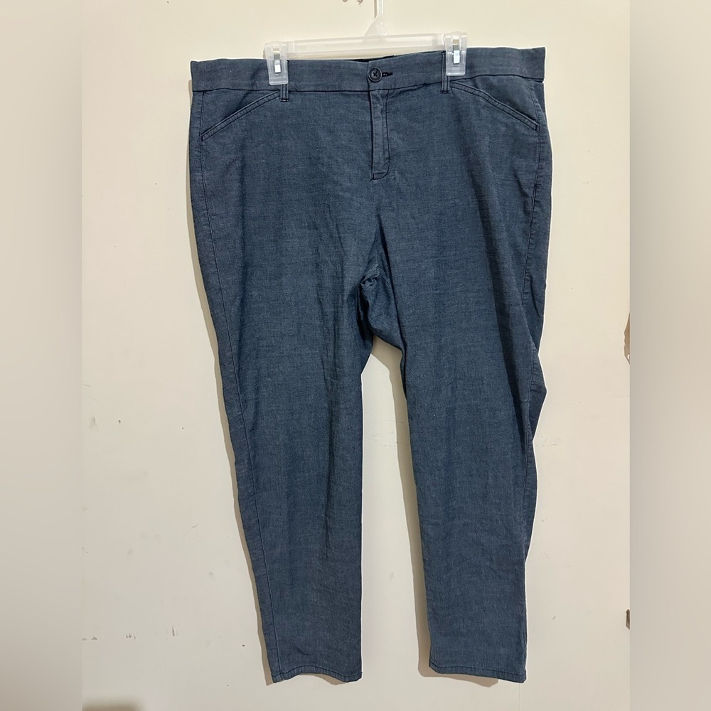 Lane Bryant 20 Blue Pixie Flat Front Straight Leg Business Casual Dress Pants